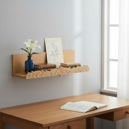 РАФТ / ЕТАЖЕРКА ЗА СТЕНА 60см - ЦЪФНАЛО ДЪРВО 