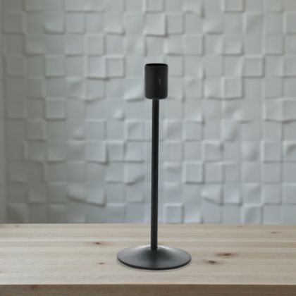 СВЕЩНИК 20см/малък/ ЗА КОНУСНА СВЕЩ - КЛАСИЧЕСКО ЧЕРНО