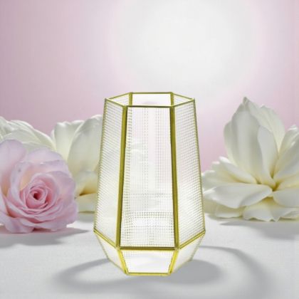 Свещник - ваза  релефно стъкло