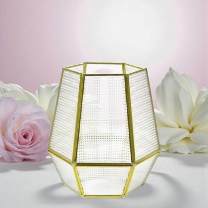 Свещник - ваза  релефно стъкло