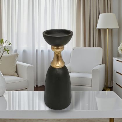 Свещник в черно и златисто