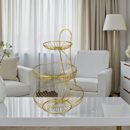 ПОДНОС НА ТРИ НИВА - ЗЛАТНА КЛЕТКА