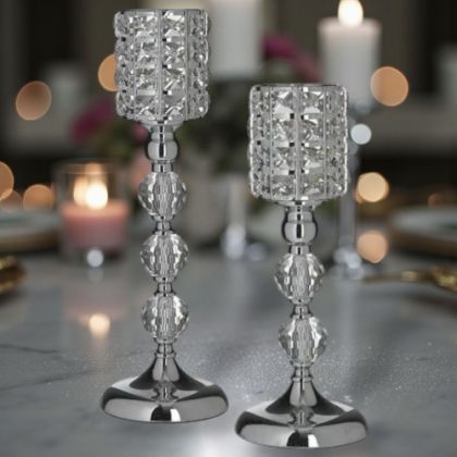 КОМПЛЕКТ 2броя СВЕЩНИКА - СВЕТЛИНА ОТ КРИСТАЛ