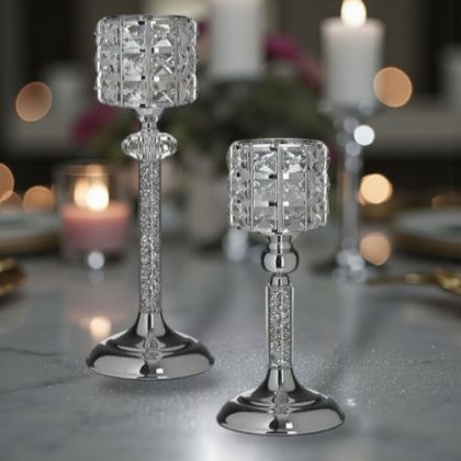 КОМПЛЕКТ 2броя СВЕЩНИКА - СВЕТЛИНА ОТ КРИСТАЛ