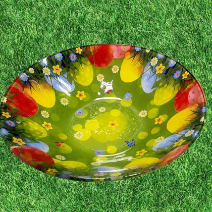 ВЕЛИКДЕНСКА СТЪКЛЕНА КУПА 22см - ПЪСТЪР ВЕЛИКДЕН