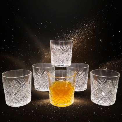 ЧАШИ ЗА УИСКИ / АПЕРАТИВ 6 броя - СТЪКЛЕНА РЕШЕТКА