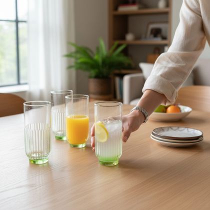 КОМПЛЕКТ ЧАШИ ЗА ВОДА / БЕЗАЛКОХОЛНО 6 броя -ПЪСТРА ДЪГА