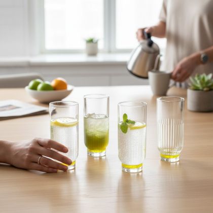 КОМПЛЕКТ ЧАШИ ЗА ВОДА / БЕЗАЛКОХОЛНО 6 броя -ПЪСТРА ДЪГА