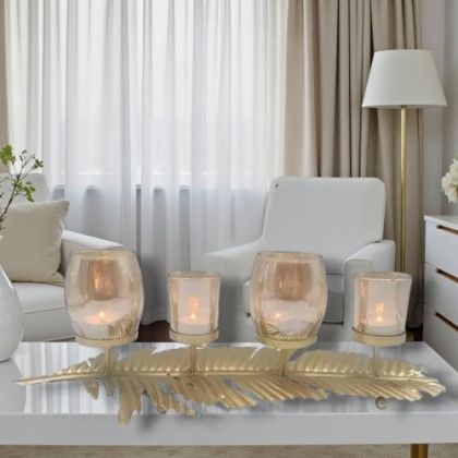 СВЕЩНИК ТРОПИЧЕСКО ЛИСТО - СВЕТЛИНИ ОТ ТРОПИКА 