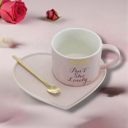 ЧАША С ЧИНИЙКА И ЛЪЖИЦА - СЪРЦЕ ЗА ЛЮБОВ