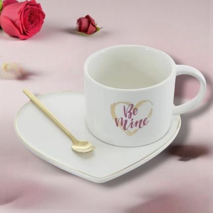 ЧАША С ЧИНИЙКА И ЛЪЖИЦА - СЪРЦЕ ЗА ЛЮБОВ