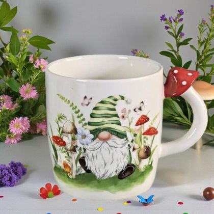 ПОРЦЕЛАНОВА ЧАША С ДРЪЖКА ГЪБКА - ПРОЛЕТНИ УСМИВКИ