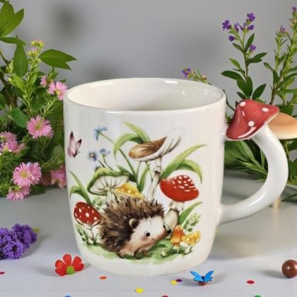 ПОРЦЕЛАНОВА ЧАША С ДРЪЖКА ГЪБКА - ПРОЛЕТНИ УСМИВКИ