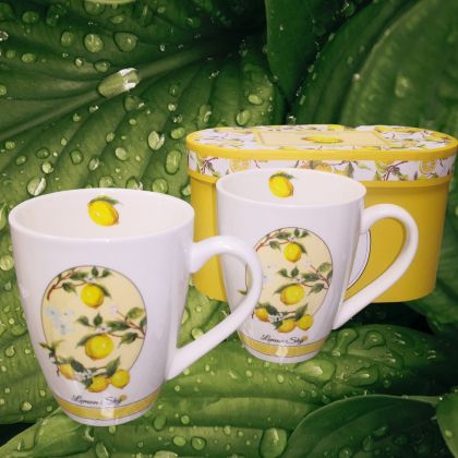 КОМПЛЕКТ ОТ 2 броя ЧАШИ 300мл - ЛИМОНИ, ЛИМОНАДА, ЛИМОНЧЕЛО