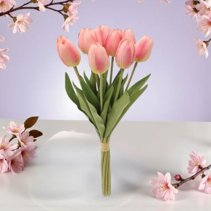 БУКЕТ ОТ РОЗОВИ ЛАЛЕТА - ПРОЛЕТЕН ДЪХ