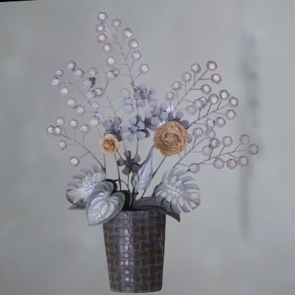 МЕТАЛНА ДЕКОРАЦИЯ ЗА СТЕНА / ВАЗА С БУКЕТ /