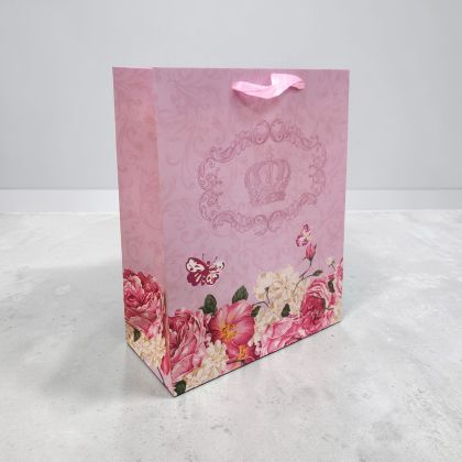 ПОДАРЪЧНА ТОРБИЧКА 15см*14см / 4 варианта / - КОРОНА И ЦВЕТЯ