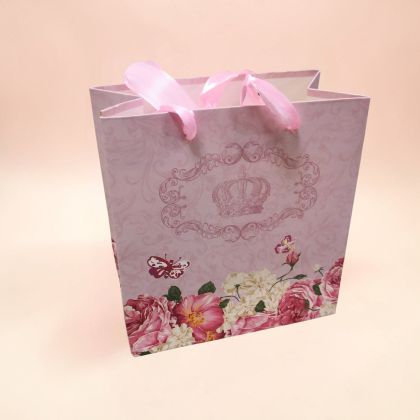 ПОДАРЪЧНА ТОРБИЧКА 31см*26см / 4 варианта / - КОРОНА И ЦВЕТЯ