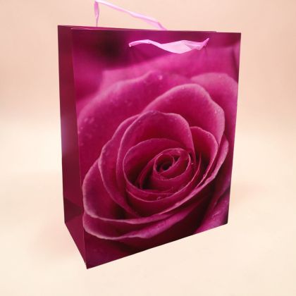 ПОДАРЪЧНА ТОРБИЧКА 31см*26см / 3 варианта / - РОЗИ В РОЗОВА ИДИЛИЯ