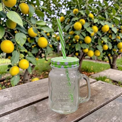 ЧАША - БУРКАН ЗА ЛИМОНАДА / СМУТИ СЪС СЛАМКА - ГЛЪТКА СВЕЖЕСТ 