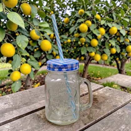 ЧАША - БУРКАН ЗА ЛИМОНАДА / СМУТИ СЪС СЛАМКА - ГЛЪТКА СВЕЖЕСТ 