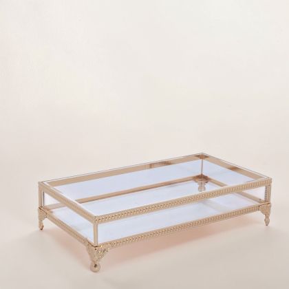 ПЛАТО / ПОДНОС ПРАВОЪГЪЛЕН - МЕДНИ РАМКИ 