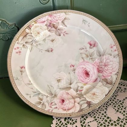 КОМПЛЕКТ ОТ 6 броя ПОРЦЕЛАНОВИ ЧИНИИ см - НЕЖНИ РОЗИ