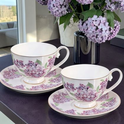 КОМПЛЕКТ ЗА КАФЕ / ЧАЙ ЗА ДВАМА 2чаши+2чинийки - ЛЮЛЯКОВИ НОЩИ