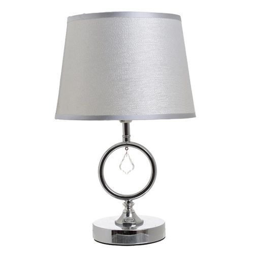 Настолна нощна лампа - сребристо сива