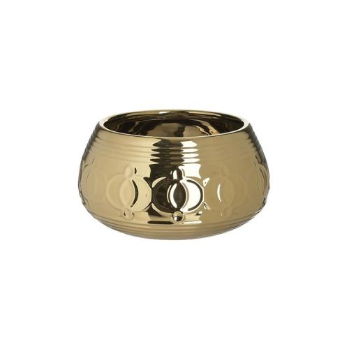 Купа от керамика с релефни кръгчета в златно Φ20Χ11