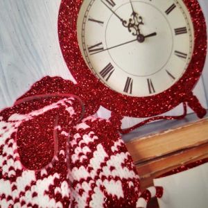 КОЛЕДНА ПОДАРЪЧНА ТОРБИЧКА 32см*26см*12см / 4 дизайна / - БЛЯСЪК В ЧЕРВЕНО 