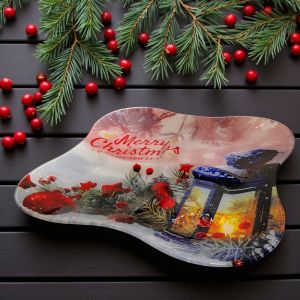 СТЪКЛЕН КОЛЕДЕН ОРДЬОВЪР 4 деления 25см*25см - СВЕТЛИНА В ЗАСКРЕЖЕНАТА НОЩ