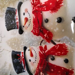 СТЪКЛЕНО КОЛЕДНО ПЛАТО 29см*20см - СНЕЖКОВЦИ В ГОРАТА