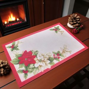 ПОДЛОЖКА ЗА ХРАНЕНЕ  - КОЛЕДНИ ЗВЕЗДИ НА ТРАПЕЗАТА