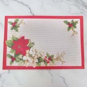 КОМПЛЕКТ ОТ 6 броя ПОДЛОЖКИ ЗА ХРАНЕНЕ - КОЛЕДНИ ЗВЕЗДИ НА ТРАПЕЗАТА