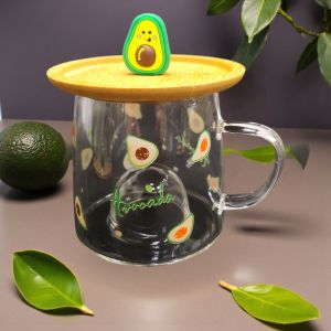 СТЪКЛЕНА ЧАША С ДЕКОРАЦИЯ АВОКАДО - ЕКЗОТИЧЕН ВКУС