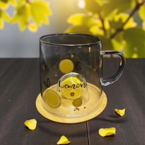СТЪКЛЕНА ЧАША С ДЕКОРАЦИЯ ЛИМОН - ВКУСЪТ НА СВЕЖЕСТТА