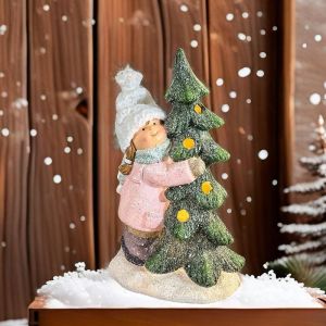 КОМПЛЕКТ ОТ 2 броя СВЕТЕЩИ ФИГУРКИ ДЕЦА - ЕЛХА ЗА ПРАЗНИКА