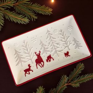 КОЛЕДНО ПЛАТО С РЕЛЕФ 30см - КОЛЕДНИ ВЪЛШЕБСТВА