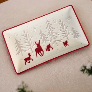 КОЛЕДНО ПЛАТО С РЕЛЕФ 30см - КОЛЕДНИ ВЪЛШЕБСТВА