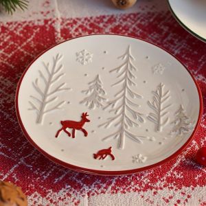 КОЛЕДНО ПЛАТО КРЪГ С РЕЛЕФ 20см- КОЛЕДНИ ВЪЛШЕБСТВА