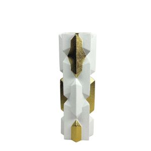 ВАЗА 37см - КЛАСИКА В БЯЛО И ЗЛАТО