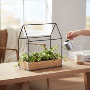 МЕТАЛНА КЪЩА НА ДЪРВЕНА ПОСТАВКА 