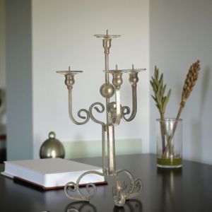 Метален винтидж свещник за 4 свещи 56 см