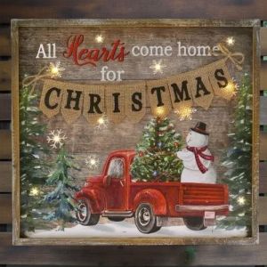 КОЛЕДНА КАРТИНА / ПАНО С ЛЕД- СВЕТЛИНКИ - КРАСОТАТА НА ДЪРВОТО