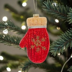 СТЪКЛЕНА ИГРАЧКА ЗА ЕЛХА  / РЪКАВИЧКА /- ЦВЕТОВЕ И ФОРМИ