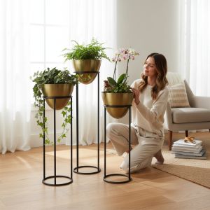 Комплект метални кашпи 3 бр.