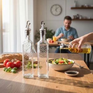 КОМПЛЕКТ ОТ 2 броя БУТИЛКИ / ОЛИЕРИ - РЕЛЕФ И ПРОЗРАЧНОСТ