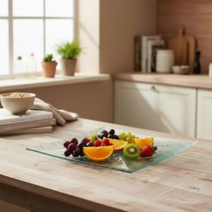 СТЪКЛЕН КВАДРАТЕН ОРДЬОВЪР - РЕЛЕФ И ПРОЗРАЧНОСТ