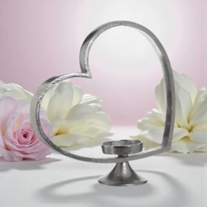 Свещник сърце от метал 31 см 